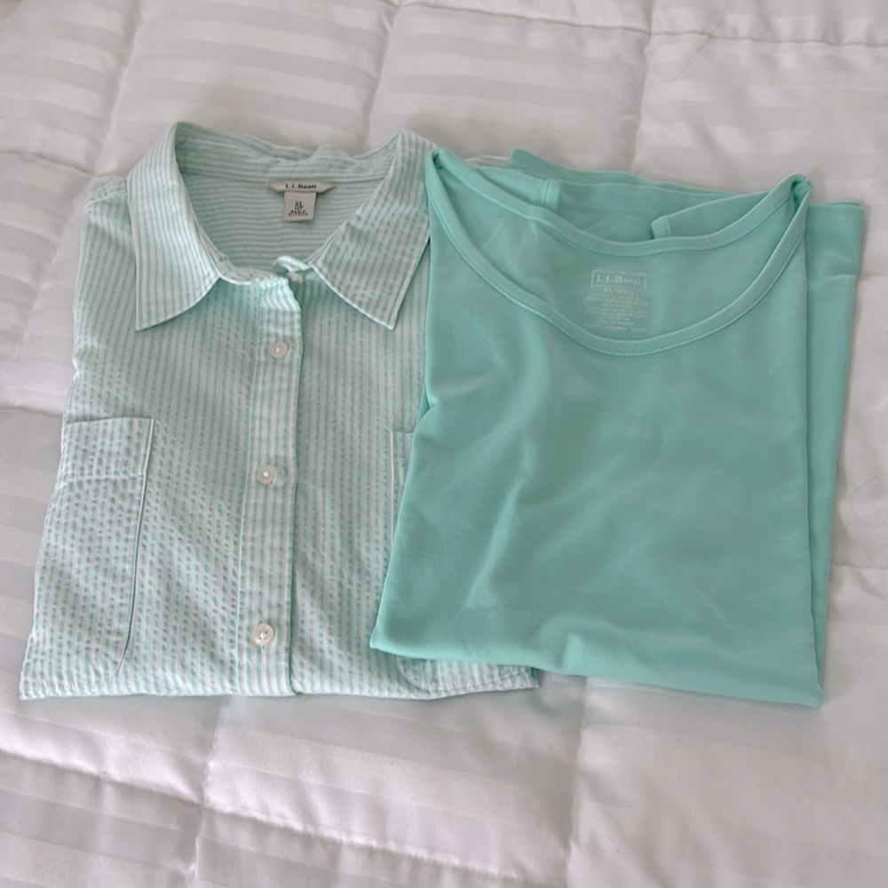 LL BEAN button up with matching tank